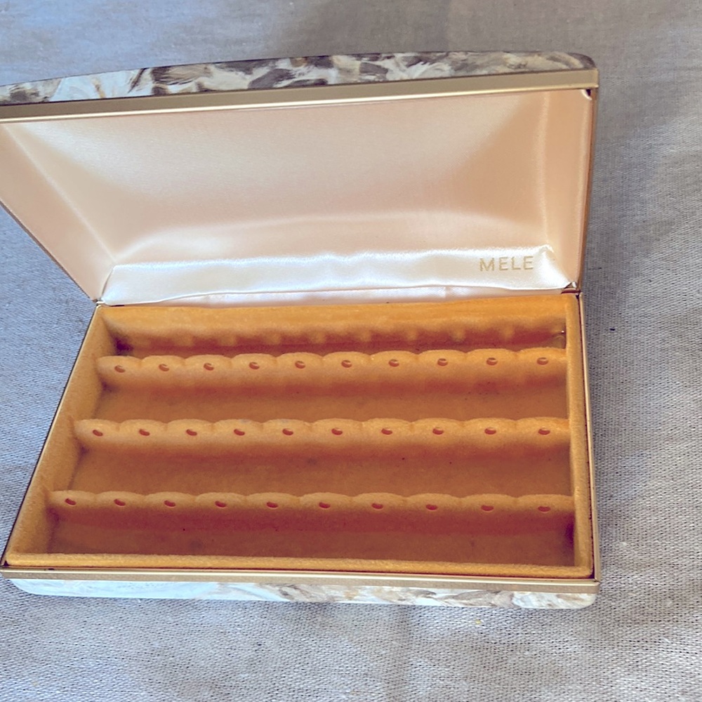 Vintage Mele Jewelry Box with Gold Interior